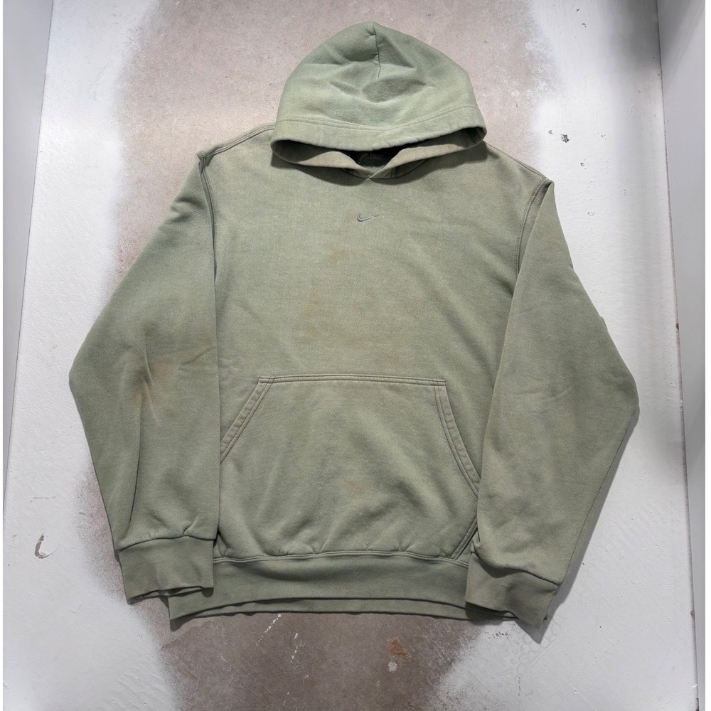 Nike Center Swoosh Hoodie Mens Sage Green Faded Vintage Pullover